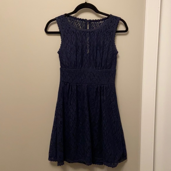 Navy Lace Dress - Picture 1 of 3
